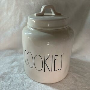 Rae Dunn White Ceramic "COOKIES" Canister with Lid
